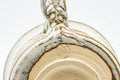 Tezumi — Japanese Teacup - Carved Exterior White Glazed Rear-Handled Ushirode Yunomi - 110ml — closeup of the glaze