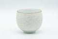 Tezumi — Japanese Teacup - White and Blue Floral Arita-yaki Yunomi - 140ml — front view from another angle