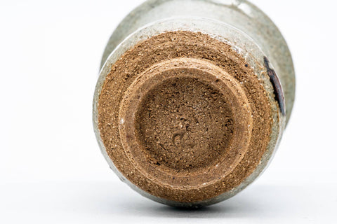 Japanese Teacup - Pair of Sage Glazed Floral Karatsu-yaki Guinomi - 50ml