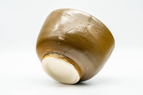 Tezumi — Japanese Matcha Bowl - Brown Glazed Hantsutsu-gata Chawan - 350ml — top-down view of the interior