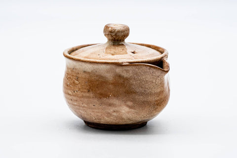 Japanese Houhin - 天鵬 Tsubaki Kiln - Beige Milky Hagi-yaki Handleless Teapot - 160ml