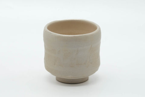 Tezumi — Japanese Teacup - Off White Glazed Doji-mari Yunomi - 175ml — front view from another angle