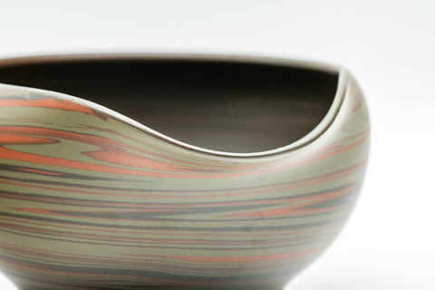 Japanese Katakuchi - 雲仙窯 Unzen Kiln - Green Nerikomi Tokoname-yaki Water Cooler - 140ml