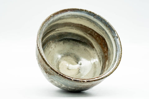 Japanese Matcha Bowl - Grey White Hakeme Glazed Chawan - 250ml