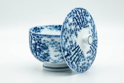 Japanese Teacup - Blue Bamboo Arita-yaki Lidded Yunomi - 140ml - Tezumi
