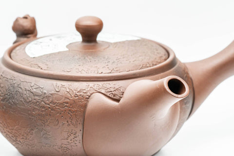 Japanese Kyusu - Brown Textured Atypical Airflow Mould-made Tokoname-yaki Teapot - 300ml - Tezumi
