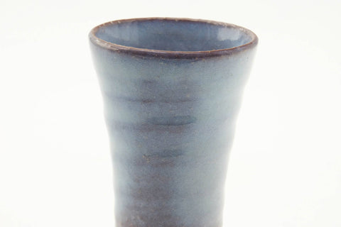 Tezumi — Japanese Teacup - Tall White Glazed Hagi-yaki Yunomi - 100ml — inverted showing the foot ring