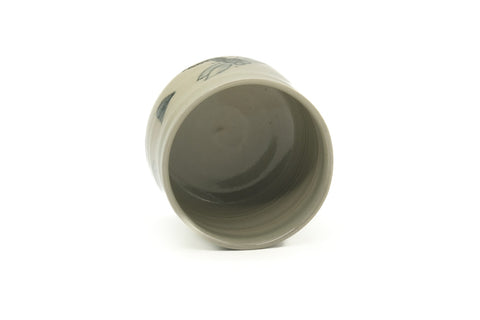 Japanese Teacup - Beige Blue Dragonflies Yunomi - 205ml