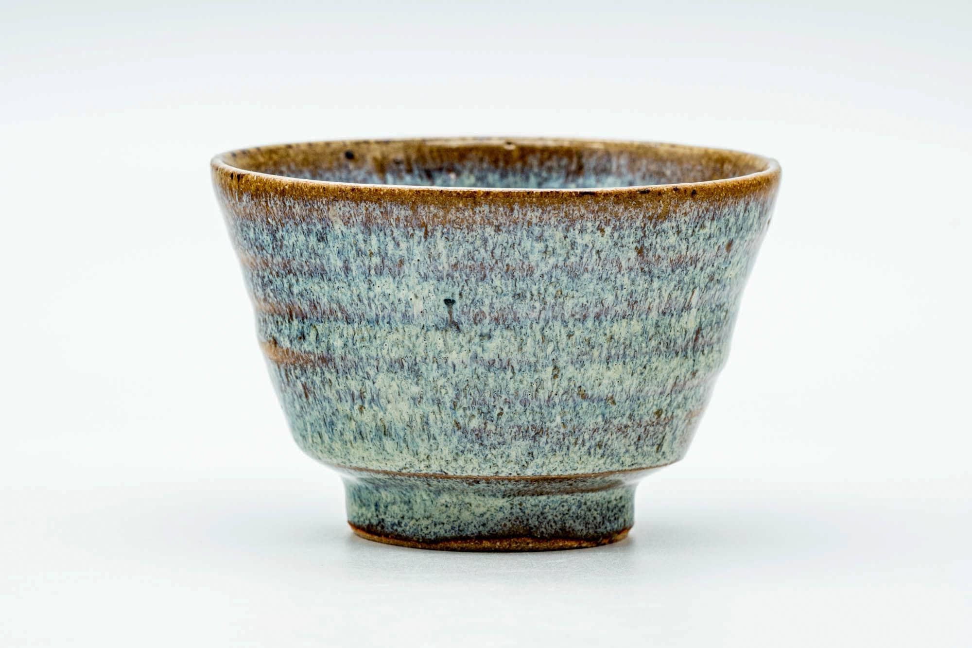 Japanese Teacup - Blue Orange Hare's Fur Glazed Yunomi - 140ml