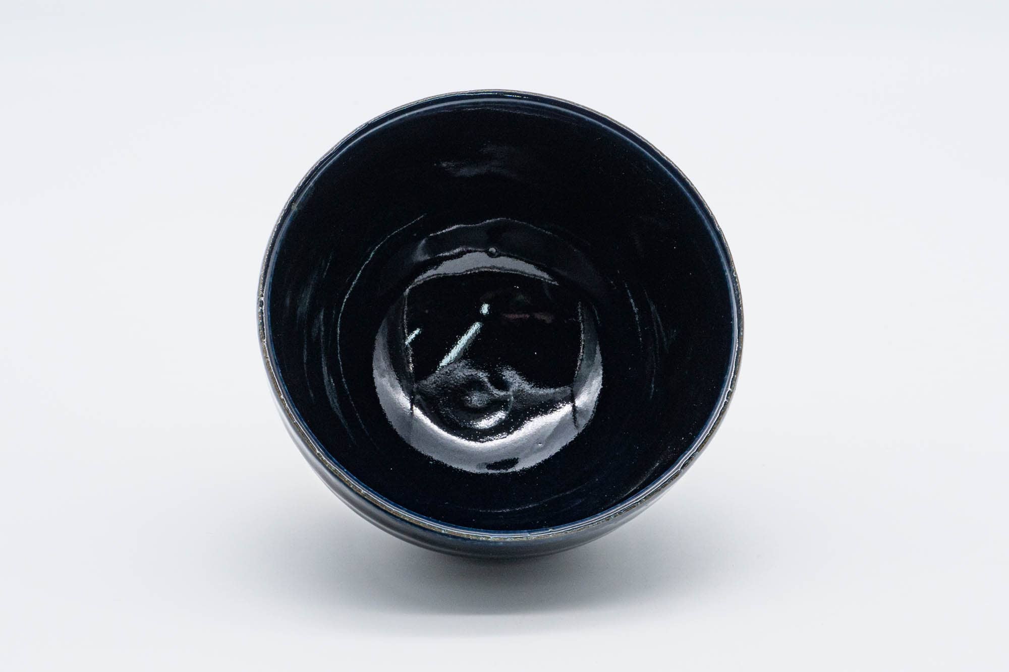 Japanese Matcha Bowl - 森川 Morikawa - Deep Blue Black Glazed Mino-yaki Chawan - 300ml
