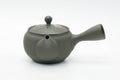 Tezumi — Japanese Kyusu - Floral Green Ryokudei Tokoname Mesh Teapot - 290ml — three-quarter view from the opposite side