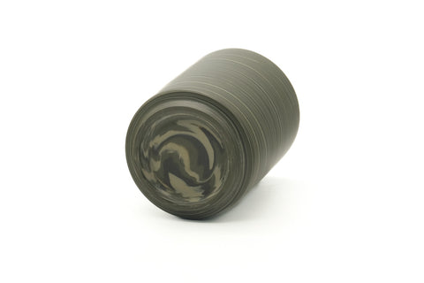 Tezumi — Japanese Teacup - Green Nerikomi White Inner Glazed Yunomi - 300ml — top-down view of the interior