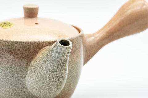 Japanese Kyusu - Beige Weathered Hagi-yaki Do-ake Teapot - 240ml - Tezumi
