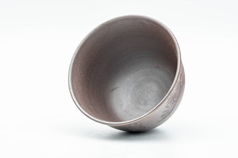 Japanese Teacups - Set of 5 Floral Engraved Banko-yaki Yunomi - 70ml - Tezumi