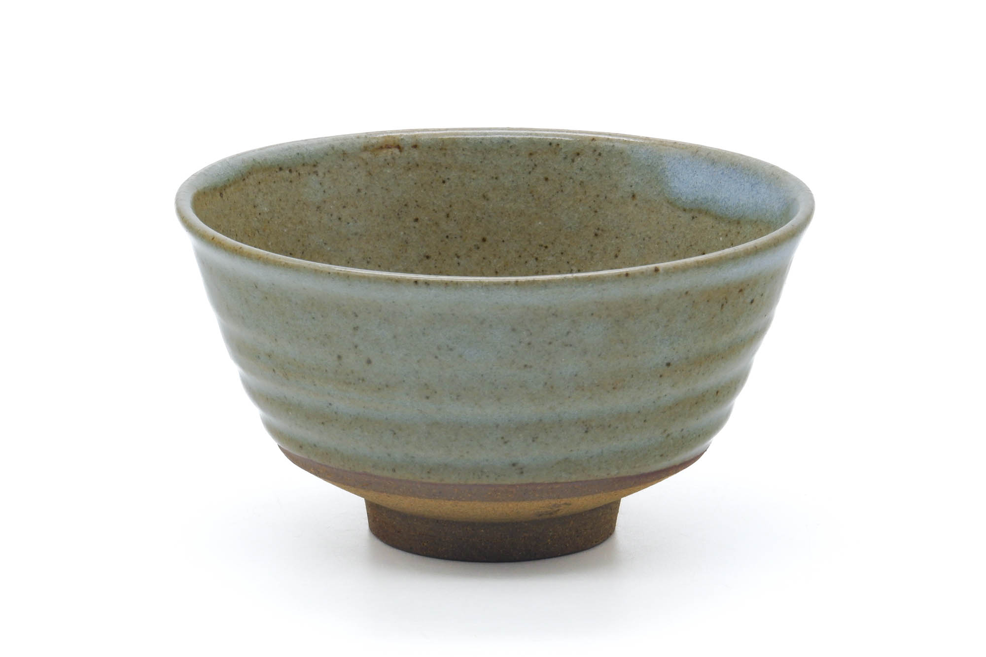 Japanese Matcha Bowl - Olive Green Drip-Glazed Komogai-nari Chawan - 500ml