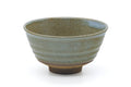 Tezumi — Japanese Matcha Bowl - Olive Green Drip-Glazed Komogai-nari Chawan - 500ml — front view from another angle