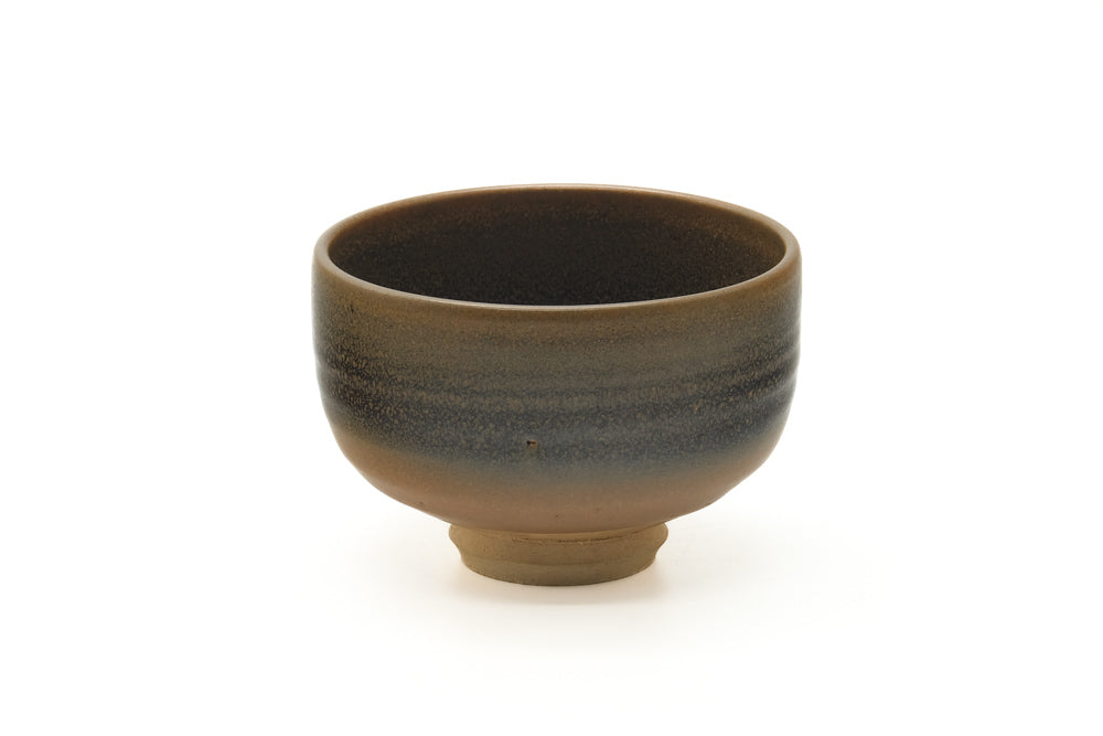 Japanese Matcha Bowl - Brown Yellow Gradient Glazed Chawan - 460ml