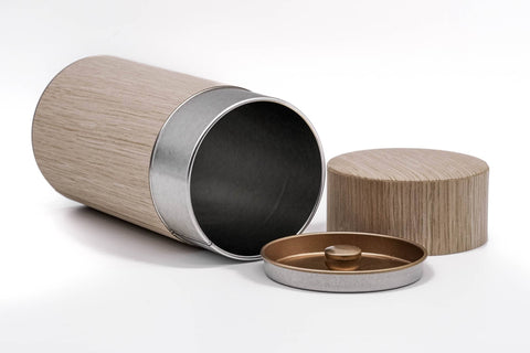 Oak Wood Veneer Tea Canister - 200g