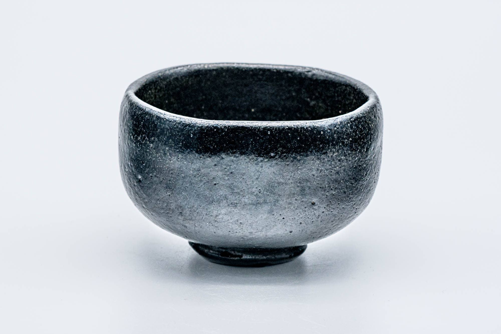 Japanese Matcha Bowl - Black Hand-Built Raku-yaki Chawan - 200ml