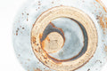 Tezumi — Japanese Teacup - Blue Shino Glazed Ushirode Yunomi - 150ml — inverted showing the foot ring