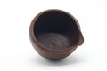 Tezumi — Japanese Katakuchi - Red Nerikomi Tokoname Handleless Yuzamashi - 235ml — tipped to show the interior