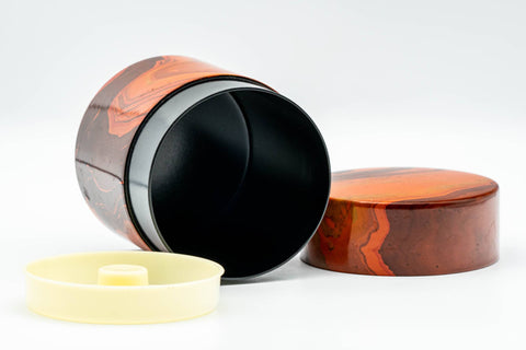 Japanese Chazutsu - Marbled Red Lacquer Tea Canister - 200ml