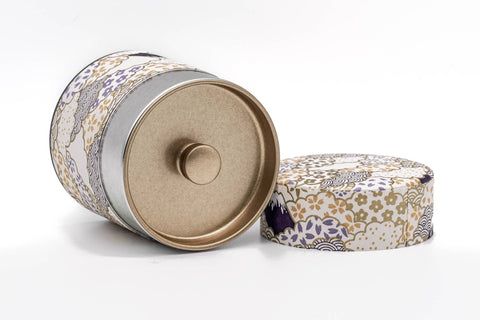 Mt. Fuji Floral Clouds Washi Tea Canister - 100g