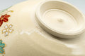 Japanese Matcha Bowl - Beige Floral Kyo-yaki Summer Natsu Chawan - 200ml - closeup of the underside foot