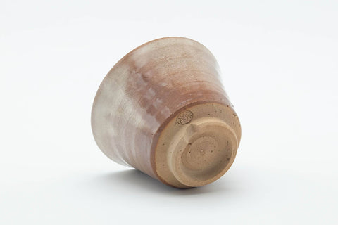 Tezumi — Japanese Teacup - Beige Magenta Drip-Glazed Hagi-yaki Yunomi - 80ml — top-down view of the interior