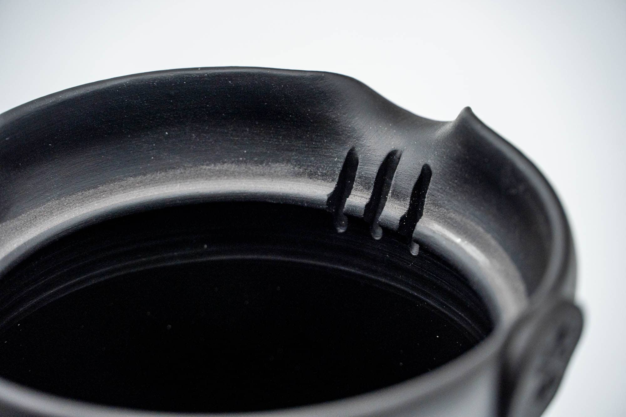 Japanese Chaho - 光風 Kōfu - Black Checkered Kokudei Tokoname-yaki Handle-less Teapot - 200ml