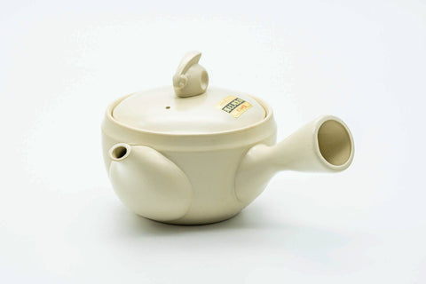 Japanese Kyusu - White Bunny Rabbit Tokoname-yaki Mesh Teapot - 250ml