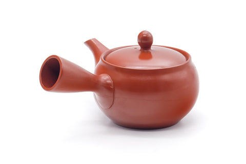 Japanese Kyusu - Red Shudei Tokoname Mesh Teapot - 340ml