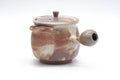 Tezumi — Japanese Kyusu - Brown Milky Drip-Glazed Hagi-yaki Ceramic Teapot - 220ml — side view with the lid and side handle