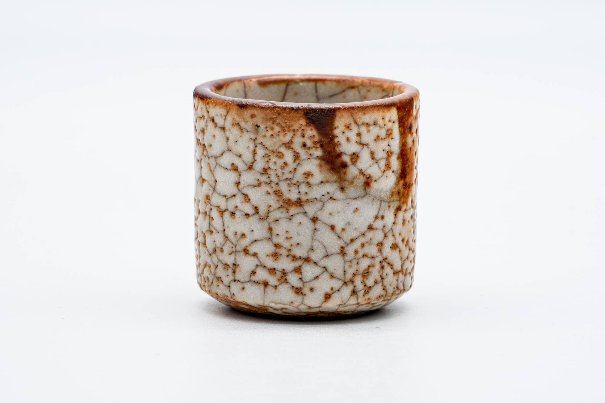 Japanese Teacup - Orange Shino Glazed Mino-yaki Guinomi - 55ml
