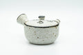 Japanese Tea Set - Textured Milky Glaze Do-ake Kyusu Teapot with 2 Guinomi Teacups - Tezumi