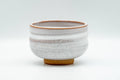 Japanese Teacup - Akiyama Kiln Milky White Glazed Thumb-Indented Yunomi - 150ml - side view of the glazed body