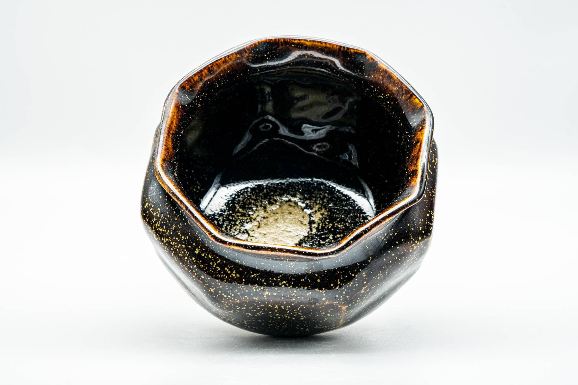 Japanese Kensui - Speckled Black Crowned Water Bowl - 400ml