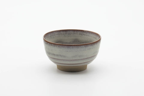 Tezumi — Japanese Teacup - Grey Milky Glazed Spiraling Yunomi - 130ml — front view from another angle