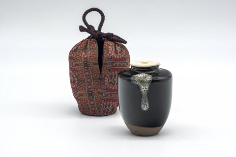 Japanese Chaire - 中村陶六 Touroku Nakamura - Kyo-yaki Katatsuki Tea Container with Shifuku