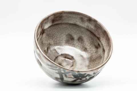 Japanese Matcha Bowl - Abstract Cloudy White Glazed Chawan - 300ml