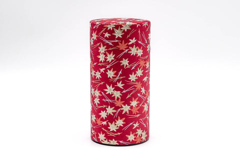 Red Momiji Washi Tea Canister - 200g