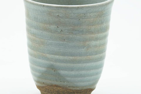 Japanese Teacups - Pair of Grey Glazed Spiraling Yunomi - 150ml