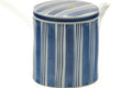 Tezumi — Japanese Tea Set - Blue White Arita Porcelain Kyusu Teapot with 5 Yunomi Teacups — closeup of a single piece