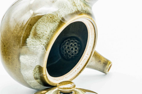 Japanese Kyusu - Dark Green Glazed Ceramic Filter Teapot - 350ml