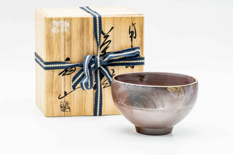 Japanese Matcha Bowl - 香山 Kayama - Goma Patterned Sugi-nari Bizen-yaki Chawan - 250ml