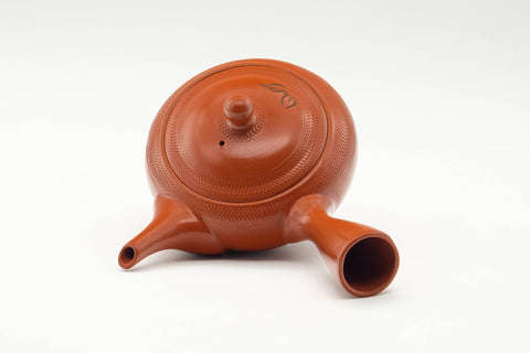 Japanese Kyusu - Engraved Leaves Tokoname-yaki Mesh Filter Teapot - 200ml