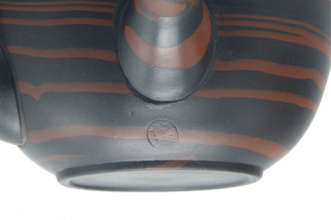 Japanese Kyusu - Black Red Nerikomi Tokoname Teapot - 170ml