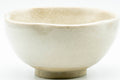 Japanese Matcha Bowl - Milky White Glazed Plum Blossom-shaped Chawan - 300ml - three-quarter view of the bowl