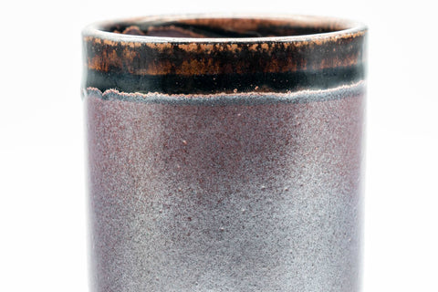 Japanese Teacup - Metallic Purple Brown Drip-Glazed Yunomi - 160ml