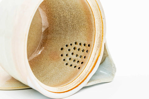 Japanese Kyusu - Beige White Glazed Hagi-yaki Do-ake Teapot - 220ml